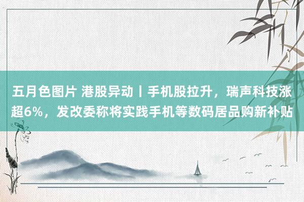 五月色图片 港股异动丨手机股拉升，瑞声科技涨超6%，发改委称将实践手机等数码居品购新补贴