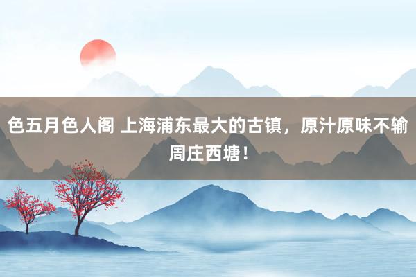 色五月色人阁 上海浦东最大的古镇，原汁原味不输周庄西塘！