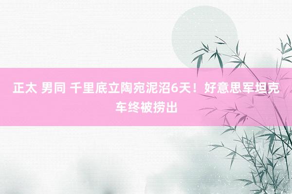 正太 男同 千里底立陶宛泥沼6天！好意思军坦克车终被捞出