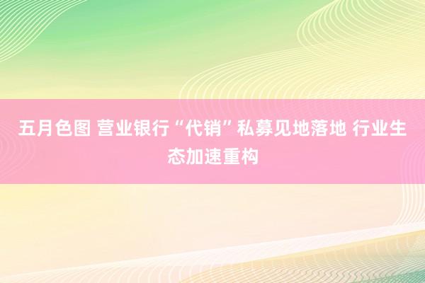 五月色图 营业银行“代销”私募见地落地 行业生态加速重构
