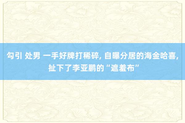 勾引 处男 一手好牌打稀碎， 自曝分居的海金哈喜， 扯下了李亚鹏的“遮羞布”